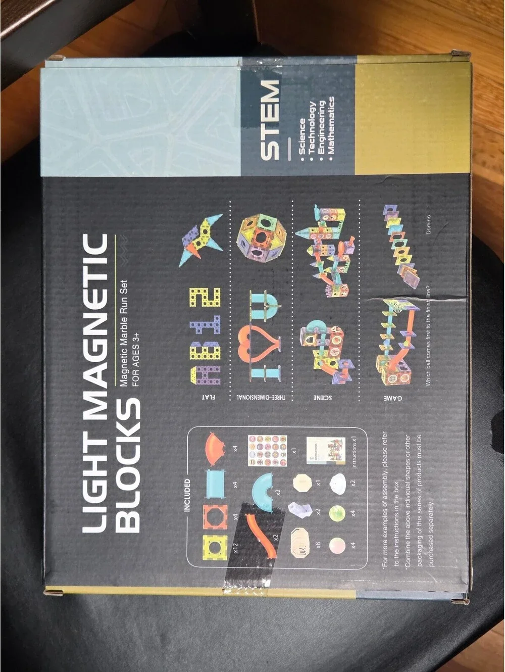 DIGE Light Magnetic Blocks STEM Magnetic Marble Run Set 49 Pcs